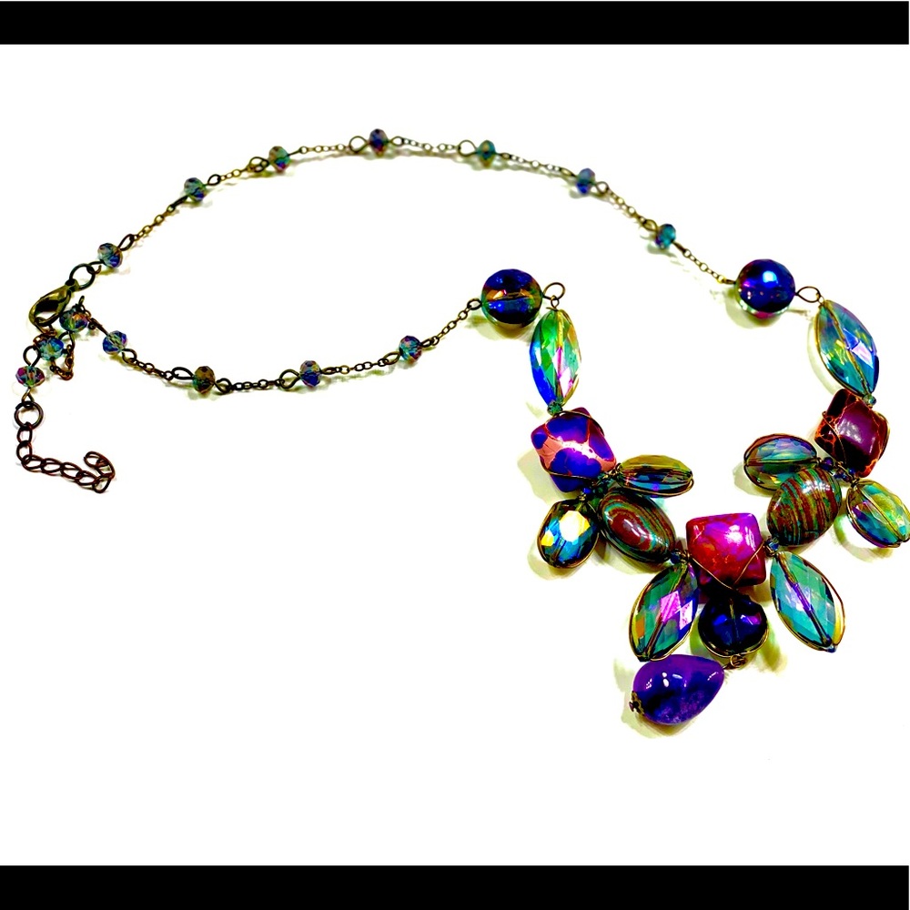 Anthropologie Statement Piece Gemstone Necklace